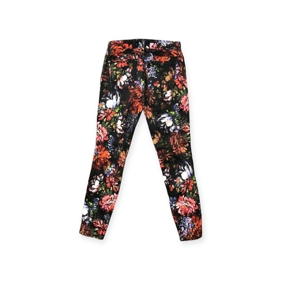 Guess jeggings slim fit stretch black floral painting print bright bold 26 - Picture 3 of 11
